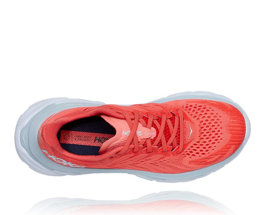 Hoka Australia One One Clifton Edge - Womens Running Shoes Red/White - RDNJX-5043